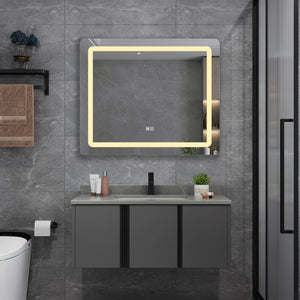 Front Lit LED Mirror with Defogger, Light Selection and Dimmer
