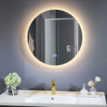 Load image into Gallery viewer, Round LED Mirror with Demister, Three Light Selection and Dimmable Control