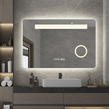 Load image into Gallery viewer, Backlit LED Mirror with Demister, Magnifier, Three Light Selection and Dimmable Control