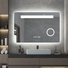 Load image into Gallery viewer, Backlit LED Mirror with Demister, Magnifier, Three Light Selection and Dimmable Control