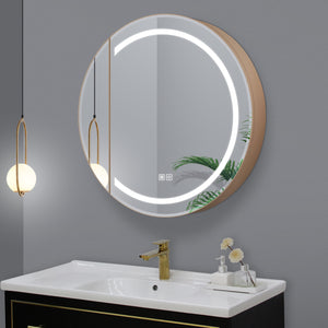 Round LED Mirror Cabinet with Demister, Color Selection and Dimmer