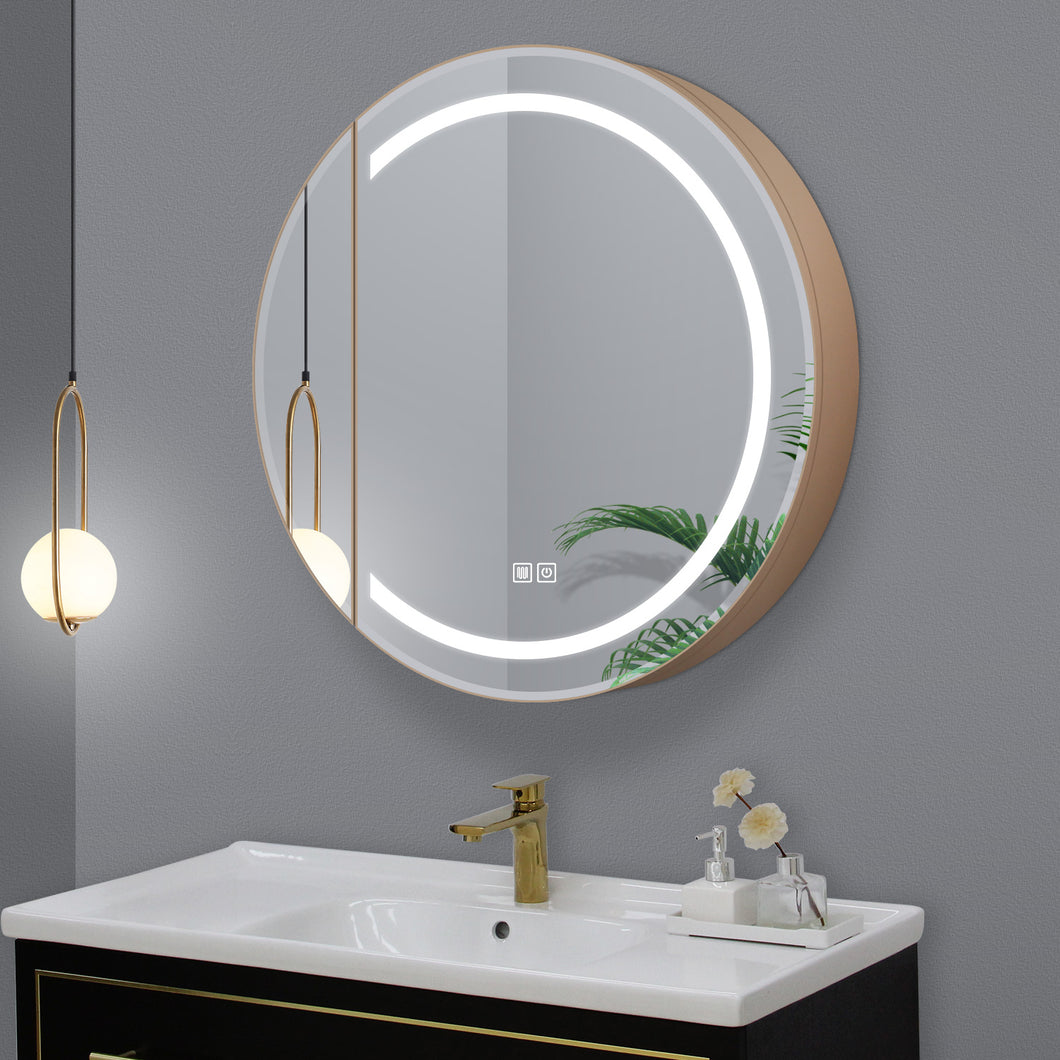 Round LED Mirror Cabinet with Demister, Color Selection and Dimmer