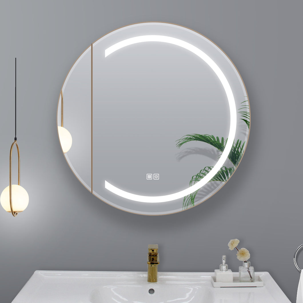 Round LED Mirror Cabinet with Demister, Color Selection and Dimmer