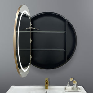 Round LED Mirror Cabinet with Demister, Color Selection and Dimmer