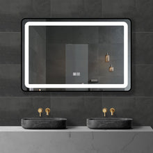 Load image into Gallery viewer, Framed Rectangle LED Mirror with Demister, Three Light Selection and Dimmable Control