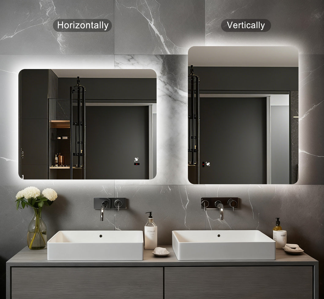 Backlit LED Mirror with  Infrared Control, Demister and Dimmable Control