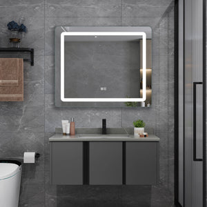 Backlit and Front Lit LED Mirror with Defogger, Light Selection and Dimmer