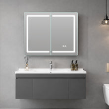 Load image into Gallery viewer, White LED Mirror Cabinet with Color Selection, Demister, and Shaver Socket