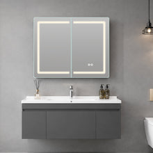 Load image into Gallery viewer, White LED Mirror Cabinet with Color Selection, Demister, and Shaver Socket