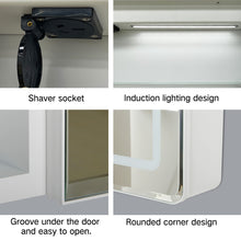 Load image into Gallery viewer, White LED Mirror Cabinet with Color Selection, Demister, and Shaver Socket