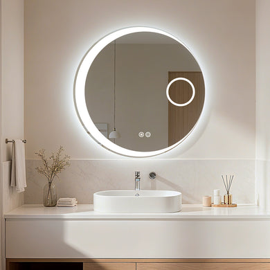 Moon Wane LED Mirror with Color Selection, Dimmer and Demister