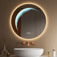 Load image into Gallery viewer, Moon Decorative and Lit Mirror with Demister, Color Selection and Dimmer