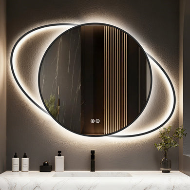 Saturn and Eclipses LED Mirror with Demister, Light Selection and Dimmer