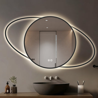 Saturn and Eclipses LED Mirror with Demister, Light Selection and Dimmer