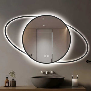 Saturn and Eclipses LED Mirror with Demister, Light Selection and Dimmer