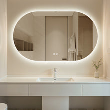 Load image into Gallery viewer, Horizontal Pill Backlit Mirror with Demister, Color Selection and Dimer