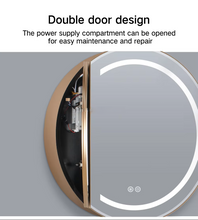 Load image into Gallery viewer, Round LED Mirror Cabinet with Demister, Color Selection and Dimmer