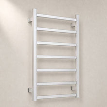 Load image into Gallery viewer, 500Wx750H Heated Towel Rail Square 7 Bars Chrome/ Black / Gun Metal
