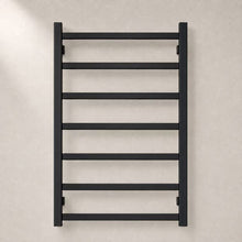 Load image into Gallery viewer, 500Wx750H Heated Towel Rail Square 7 Bars Chrome/ Black / Gun Metal
