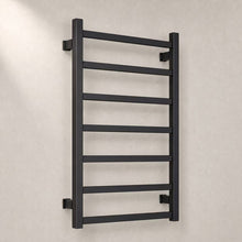 Load image into Gallery viewer, 500Wx750H Heated Towel Rail Square 7 Bars Chrome/ Black / Gun Metal