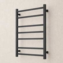 Load image into Gallery viewer, 600WX800H Heated Towel Rail Square 7 Bar Chrome/ Black/ Gun Metal