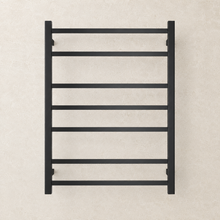 Load image into Gallery viewer, 600WX800H Heated Towel Rail Square 7 Bar Chrome/ Black/ Gun Metal