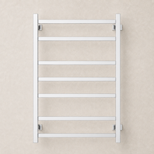 Load image into Gallery viewer, 600WX800H Heated Towel Rail Square 7 Bar Chrome/ Black/ Gun Metal