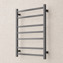 Load image into Gallery viewer, 600WX800H Heated Towel Rail Square 7 Bar Chrome/ Black/ Gun Metal