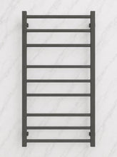 Load image into Gallery viewer, 600Wx1000H Heated Towel Rail Square 9 Bars Chrome/ Black / Gun Metal