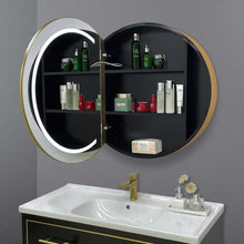 Load image into Gallery viewer, Round LED Mirror Cabinet with Demister, Color Selection and Dimmer