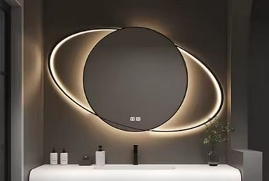 Saturn and Eclipses LED Mirror with Demister, Light Selection and Dimmer