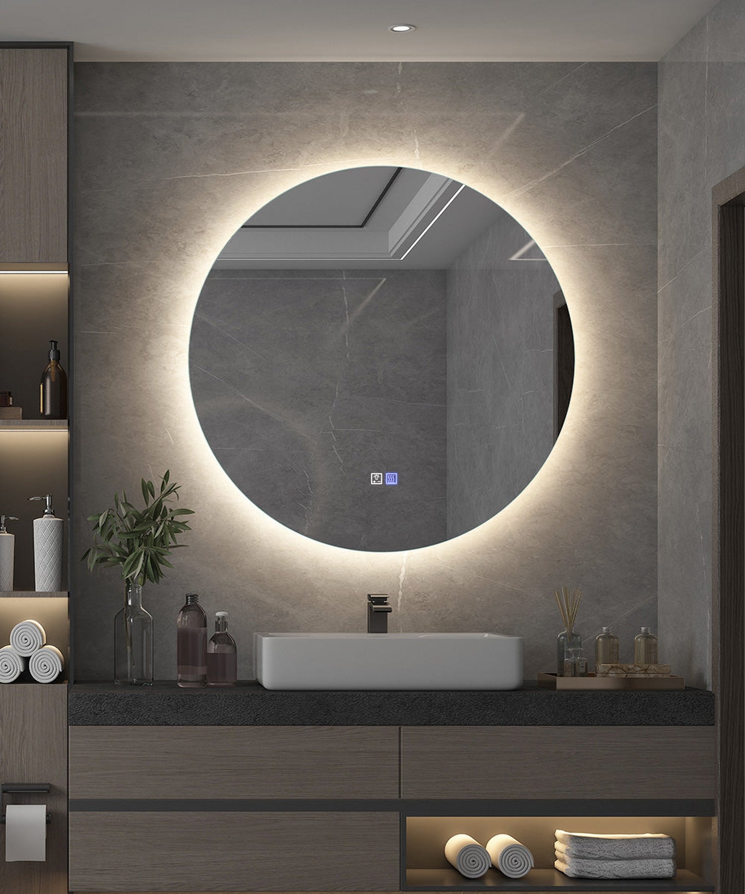 Backlit LED Mirror with Demister, Three Light Selection and Dimmable C –  Galaxy Homeware