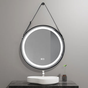 Strap Framed LED Mirror with Defogger, Light Selection and Dimmer