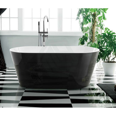 Oval Bathtub Freestanding White & Black - Galaxy Homeware