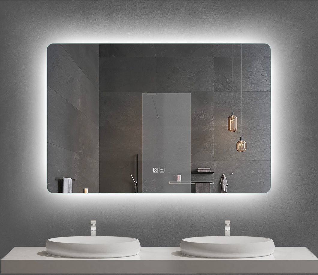 Backlit LED Mirror with Demister, Three Light Selection and Dimmable Control