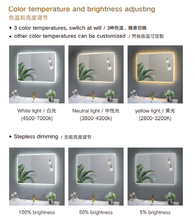 Load image into Gallery viewer, Rectangle LED Mirror with Demister, Three Light Selection and Dimmable Control