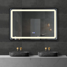 Load image into Gallery viewer, Framed Rectangle LED Mirror with Demister, Three Light Selection and Dimmable Control