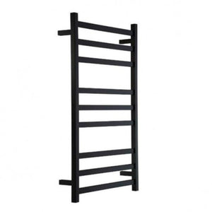 Black / Chrome Heated Towel Rail Square 9 Bars