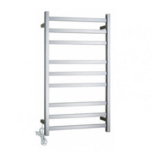Load image into Gallery viewer, Black / Chrome Heated Towel Rail Square 9 Bars