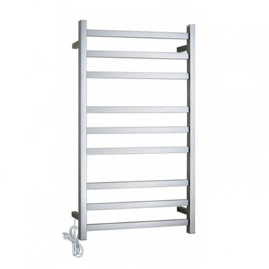 Black / Chrome Heated Towel Rail Square 9 Bars