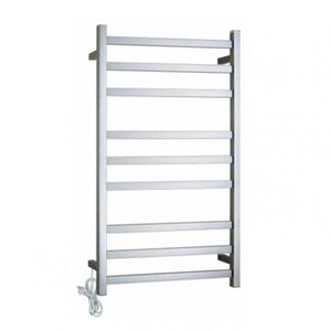 Black / Chrome Heated Towel Rail Square 9 Bars