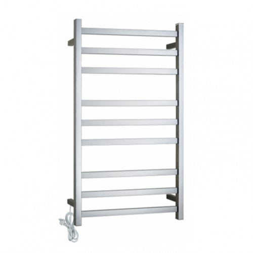 Black / Chrome Heated Towel Rail Square 9 Bars